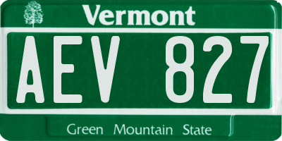 VT license plate AEV827