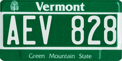 VT license plate AEV828