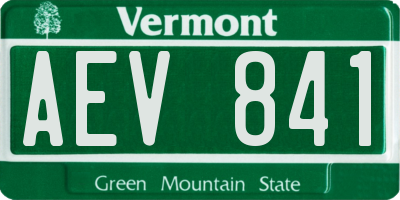 VT license plate AEV841