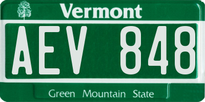 VT license plate AEV848
