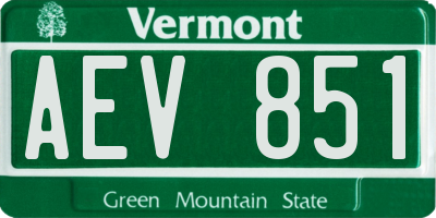 VT license plate AEV851