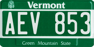 VT license plate AEV853