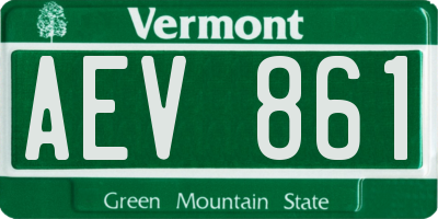 VT license plate AEV861