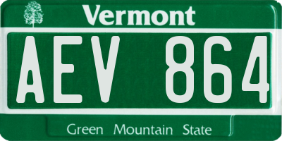 VT license plate AEV864