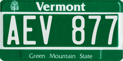 VT license plate AEV877