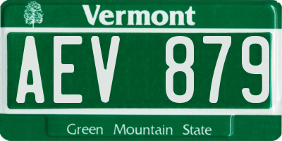 VT license plate AEV879