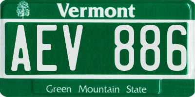VT license plate AEV886