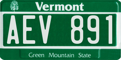 VT license plate AEV891
