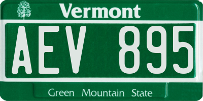 VT license plate AEV895