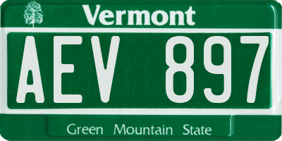 VT license plate AEV897