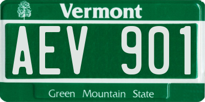 VT license plate AEV901