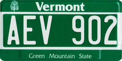 VT license plate AEV902
