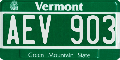 VT license plate AEV903