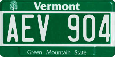 VT license plate AEV904