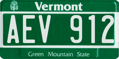 VT license plate AEV912