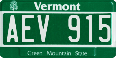 VT license plate AEV915