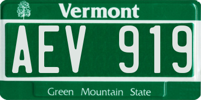 VT license plate AEV919
