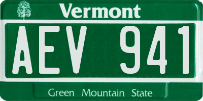 VT license plate AEV941