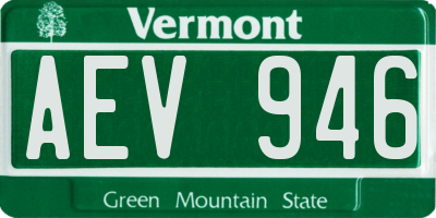 VT license plate AEV946