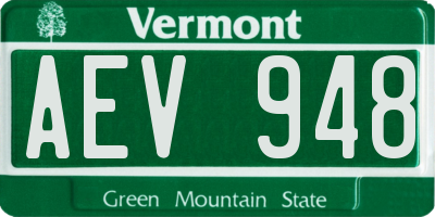 VT license plate AEV948