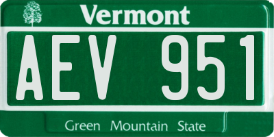 VT license plate AEV951