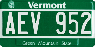 VT license plate AEV952