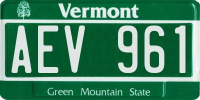 VT license plate AEV961