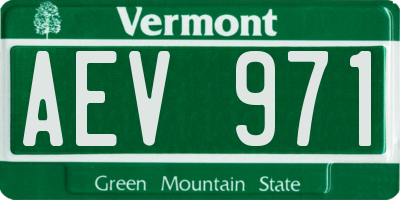 VT license plate AEV971
