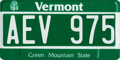 VT license plate AEV975