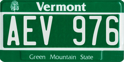 VT license plate AEV976