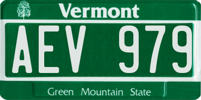 VT license plate AEV979