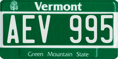 VT license plate AEV995