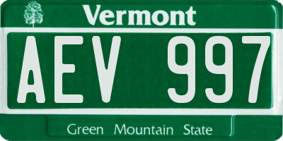 VT license plate AEV997