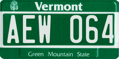 VT license plate AEW064
