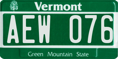 VT license plate AEW076