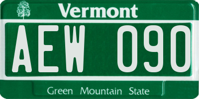 VT license plate AEW090