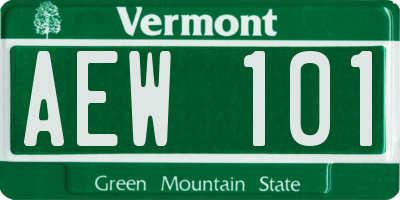 VT license plate AEW101
