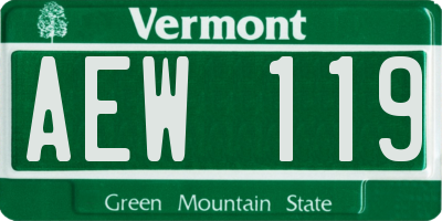 VT license plate AEW119