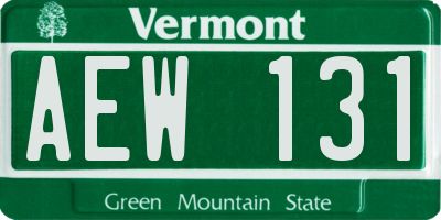 VT license plate AEW131