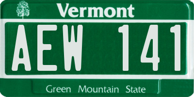 VT license plate AEW141