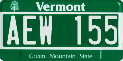 VT license plate AEW155
