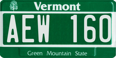 VT license plate AEW160