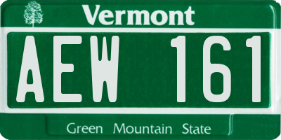VT license plate AEW161