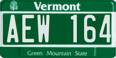 VT license plate AEW164