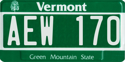 VT license plate AEW170