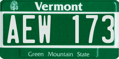 VT license plate AEW173