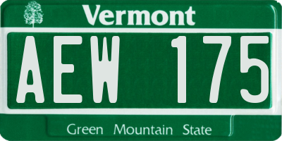 VT license plate AEW175