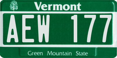 VT license plate AEW177