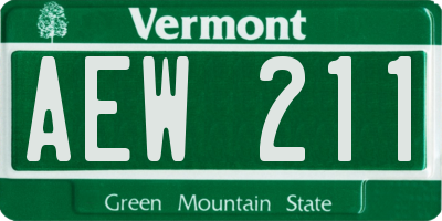 VT license plate AEW211