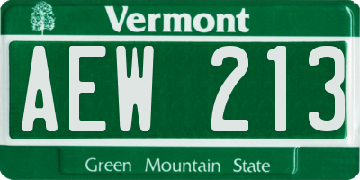 VT license plate AEW213